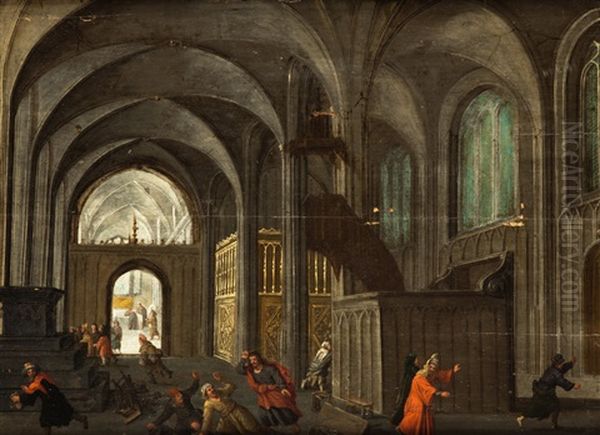 Expulsion De Los Mercaderes Del Templo Oil Painting by Peeter Neeffs the Younger