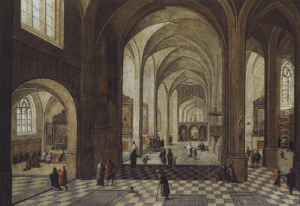 Das Innere Einer Gotischen Kirche Oil Painting by Peeter Neeffs the Younger