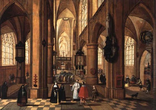 Interieur D'eglise Oil Painting by Peeter Neeffs the Younger