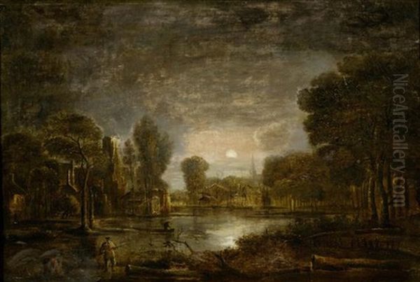 Mondlandschaft Oil Painting by Aert van der Neer