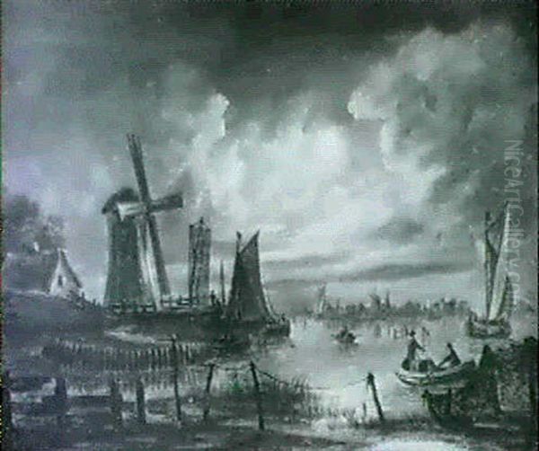 Mondscheinlandschaft Oil Painting by Aert van der Neer