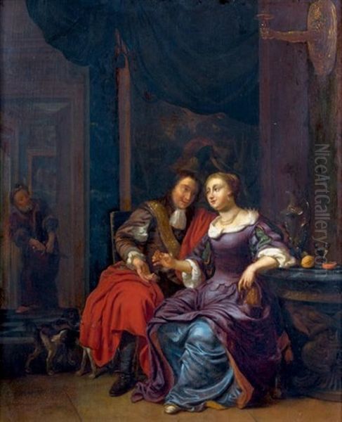 Scene Galante Oil Painting by Eglon van der Neer