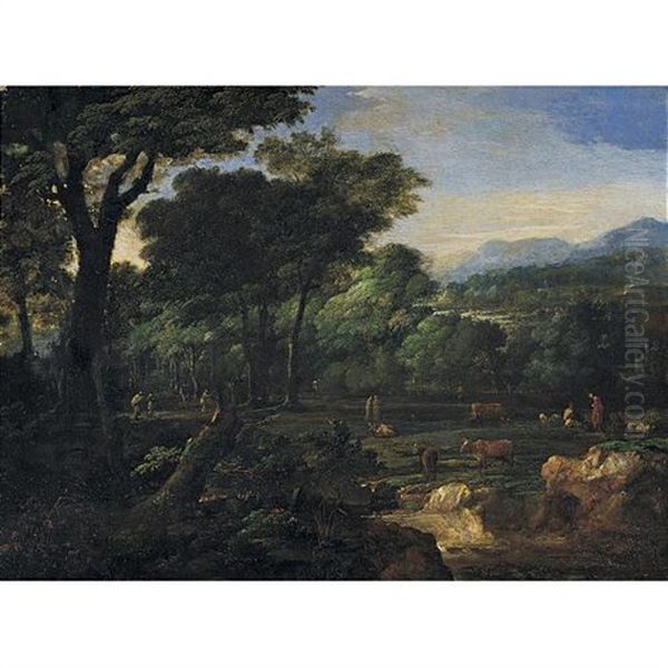 Pastoral Landscape Oil Painting by Eglon van der Neer