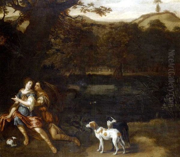 Zeus Sous Les Traits De Diane Seduisant Callisto Oil Painting by Eglon van der Neer