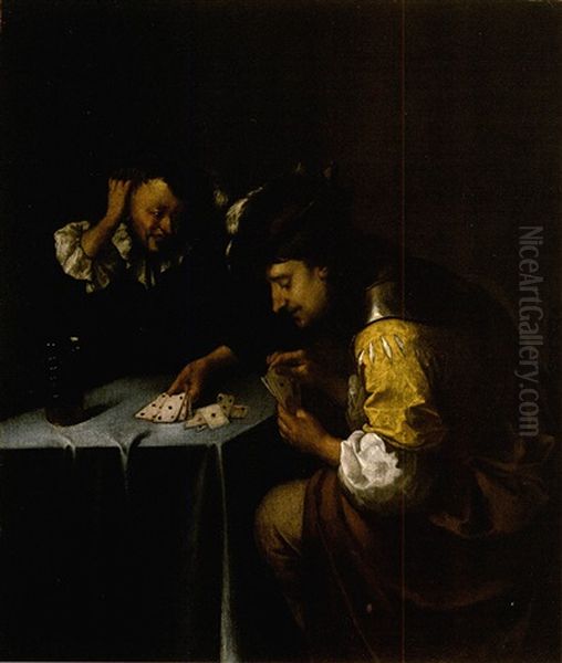 The Card-players Oil Painting by Eglon van der Neer