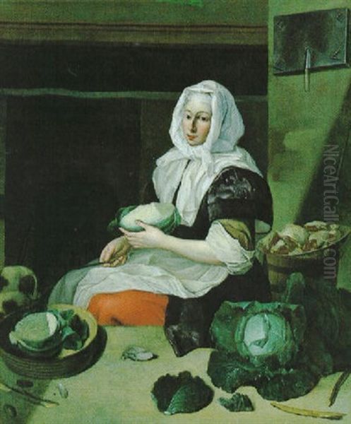 Die Kuchenmagd Oil Painting by Eglon van der Neer