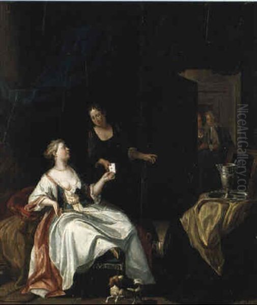 K,rleksbrevet Oil Painting by Eglon van der Neer