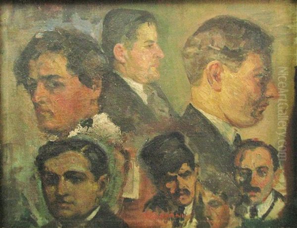 Collective Portrait Oil Painting by Grigore Negosanu