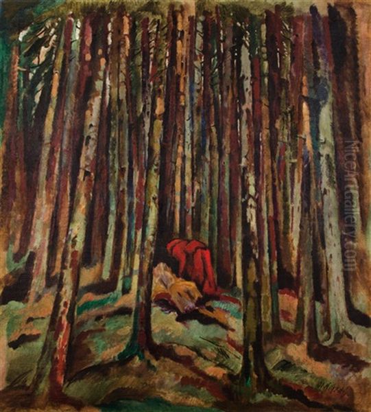 V Lese Oil Painting by Karel Nejedly