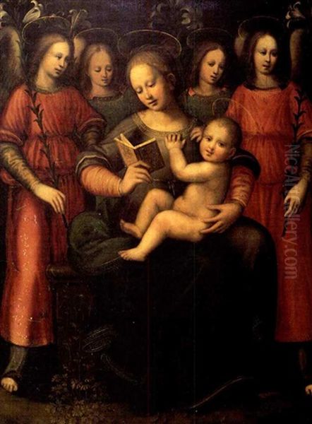 Madonna Con Bambino E Quattro Angeli Oil Painting by Plautilla Nelli