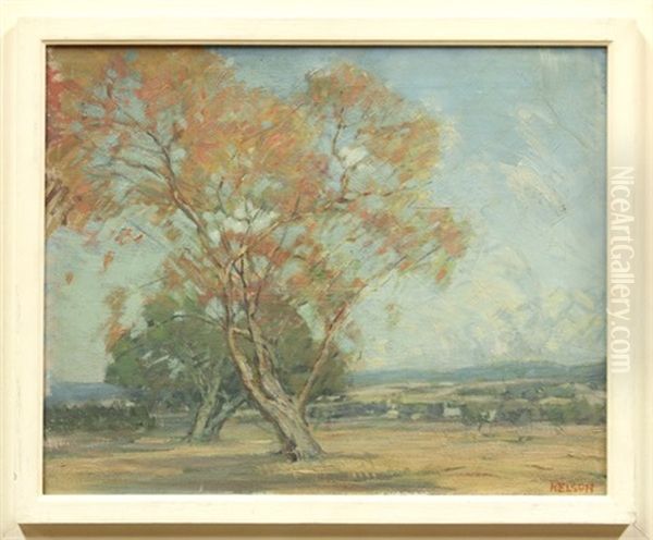 Scene From Campus Oil Painting by Bruce Nelson