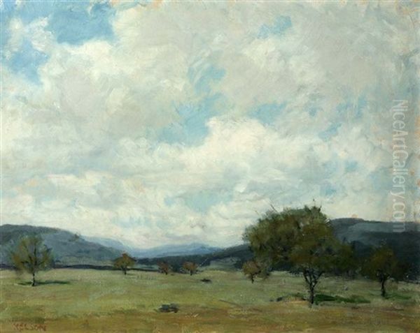 Clouds In A Summer Landscape Oil Painting by Bruce Nelson
