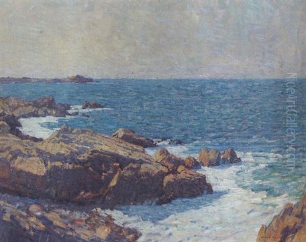 The Pacific Coastline On A Clear Day Oil Painting by Ernest Bruce Nelson