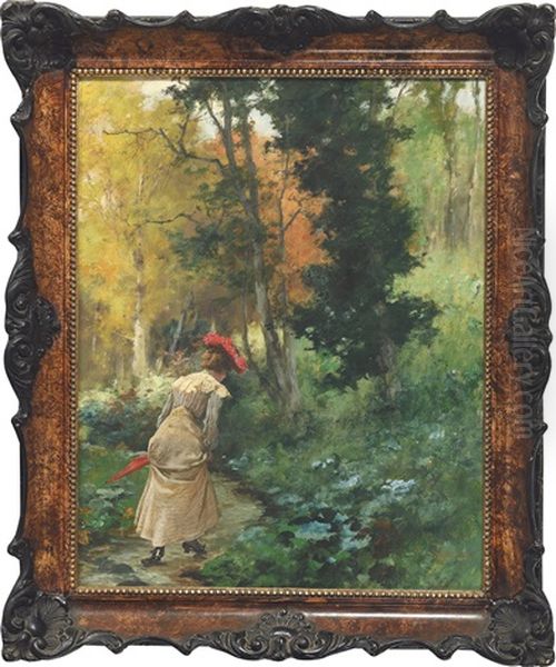 Spaziergang Im Wald Oil Painting by Antal Neogrady