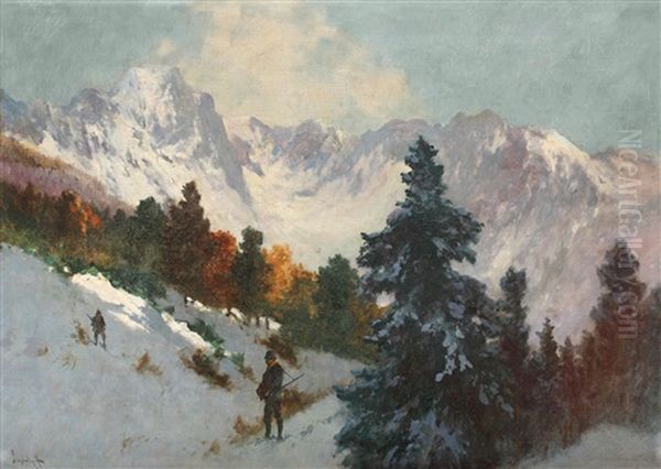 Rangers Oil Painting by Antal Neogrady