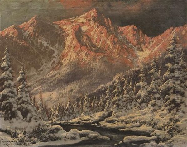 Last Light Oil Painting by Antal Neogrady