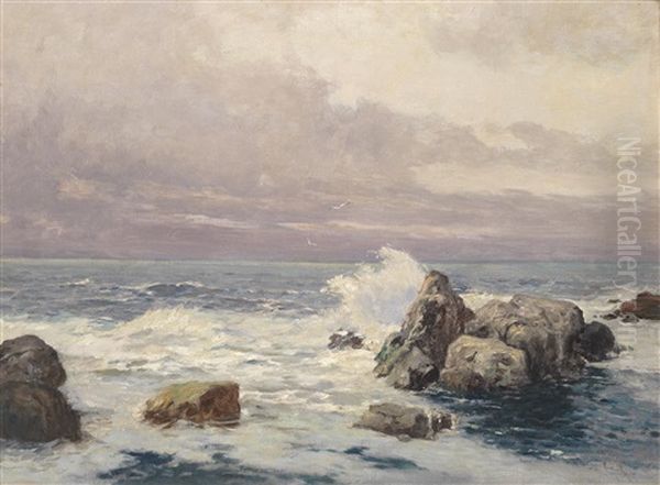 Meeresbrandung Oil Painting by Antal Neogrady