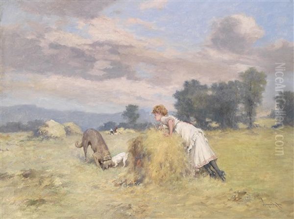 Auf Der Sommerwiese Oil Painting by Antal Neogrady