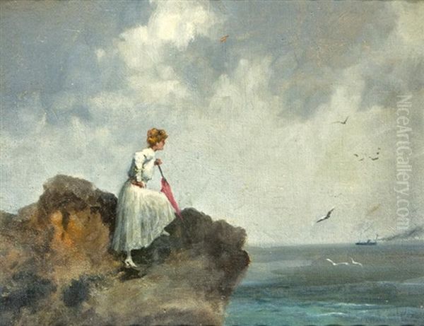 Tengerparton Oil Painting by Antal Neogrady