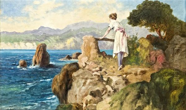 Lany A Vizparton Oil Painting by Antal Neogrady