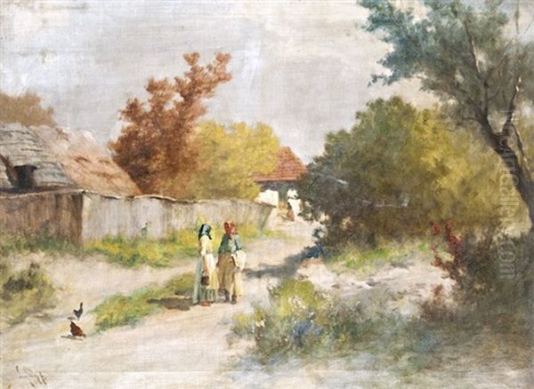 Faluszelen Oil Painting by Antal Neogrady