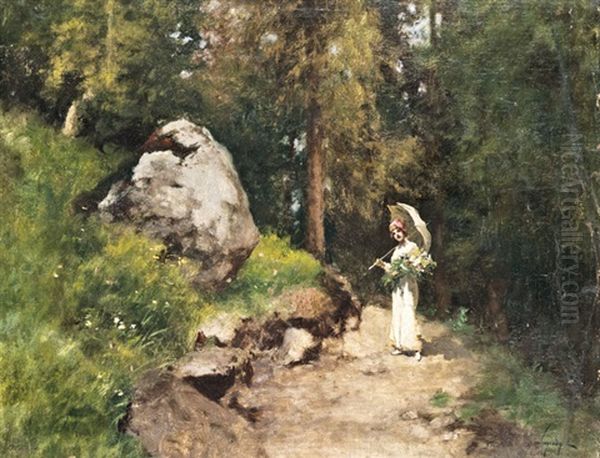 Erdei Seta Oil Painting by Antal Neogrady