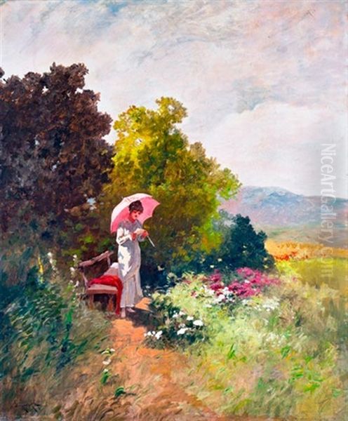 Napernyos Holgy Oil Painting by Antal Neogrady