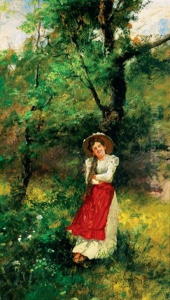 Szabadban Oil Painting by Antal Neogrady