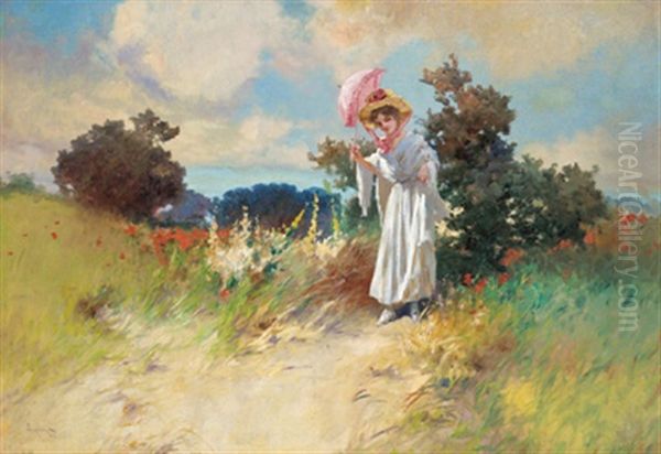Ein Ausflug Auf Die Blumenwiese Oil Painting by Antal Neogrady