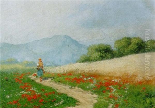 Sommertag Oil Painting by Antal Neogrady