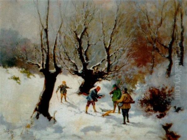 Jager Oil Painting by Antal Neogrady