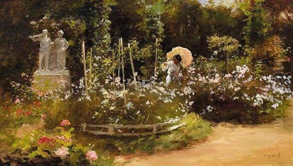 Springtime Oil Painting by Antal Neogrady