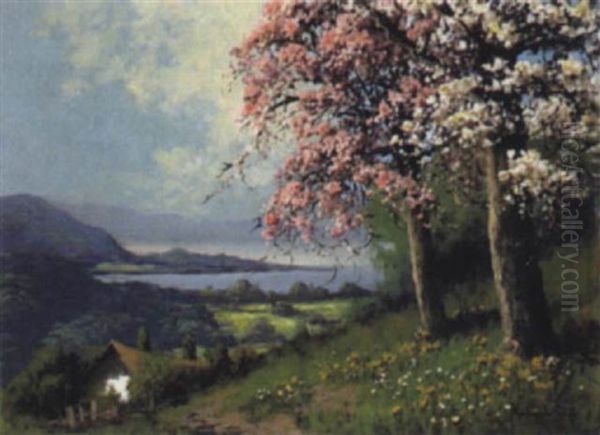 Bluhende Baume Oil Painting by Antal Neogrady