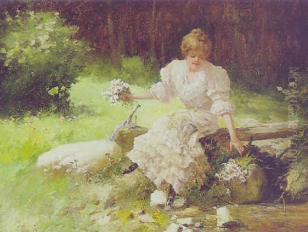 Rast Im Wald Oil Painting by Antal Neogrady