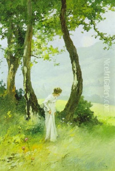 Idylle Oil Painting by Antal Neogrady