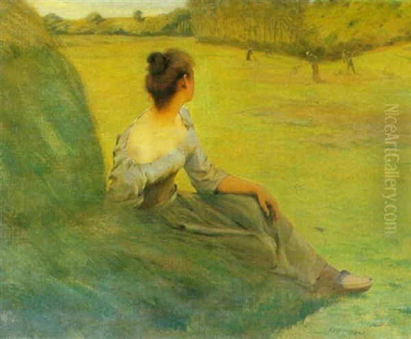 Springtime Oil Painting by Antal Neogrady