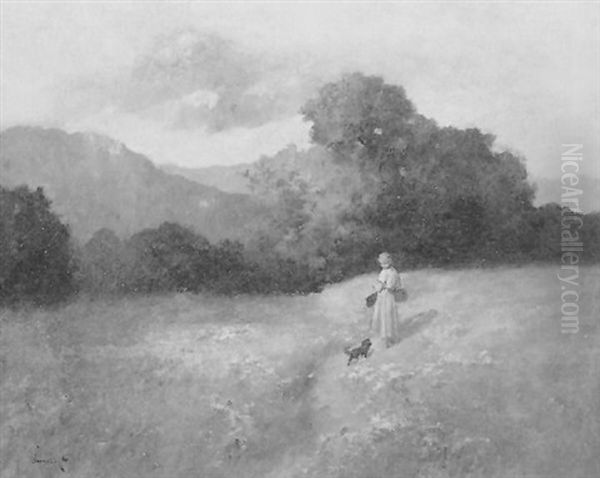 Am Heimweg Oil Painting by Antal Neogrady