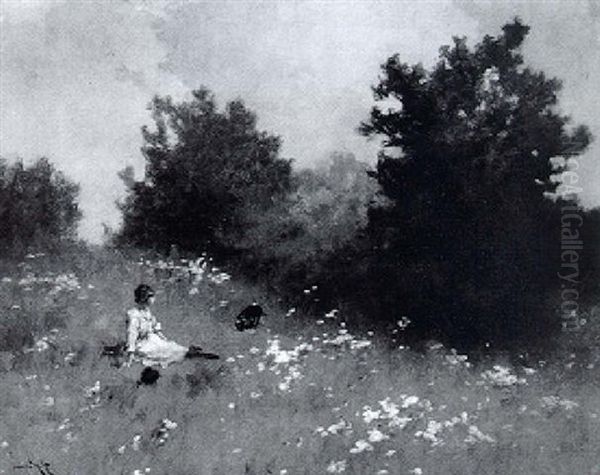 Auf Der Blumenwiese Oil Painting by Antal Neogrady