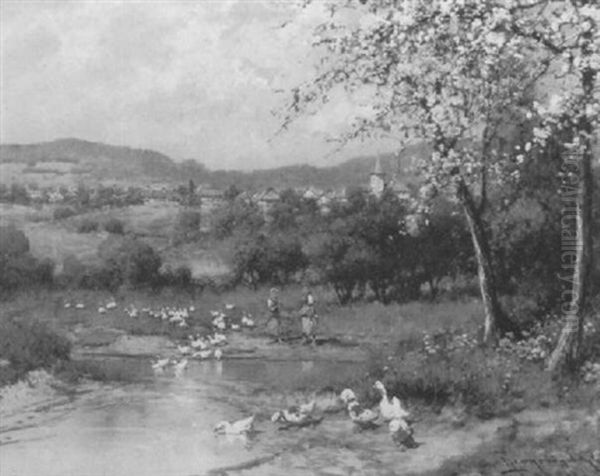 Spring Blossoms Oil Painting by Antal Neogrady