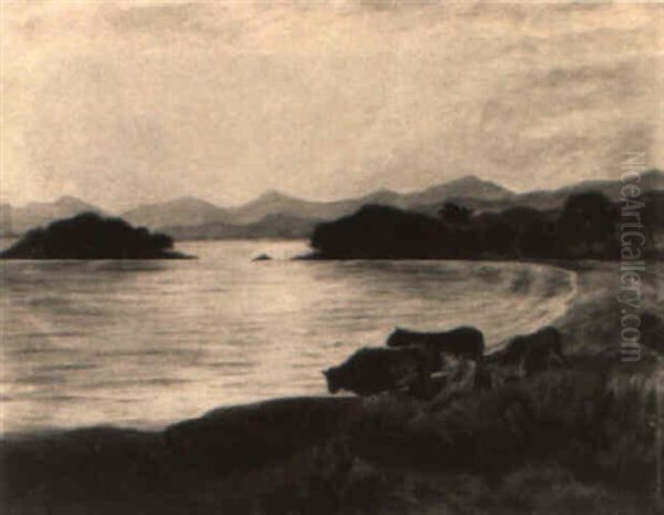 Sommergarten Oil Painting by Antal Neogrady