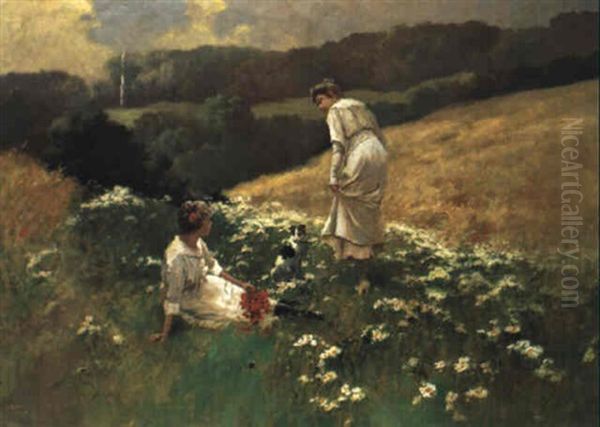 Ein Sommertag Oil Painting by Antal Neogrady