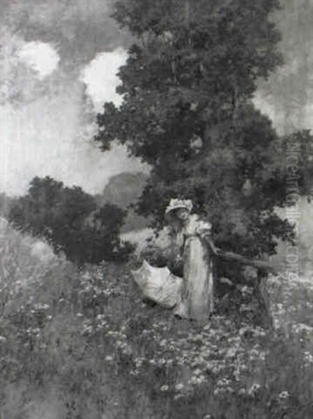 In Freudiger Erwartung Oil Painting by Antal Neogrady