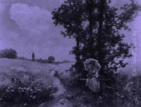 Rast Am Wiesenrand Oil Painting by Antal Neogrady