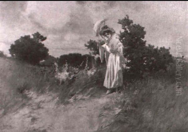 Fruhlingsspaziergang Oil Painting by Antal Neogrady