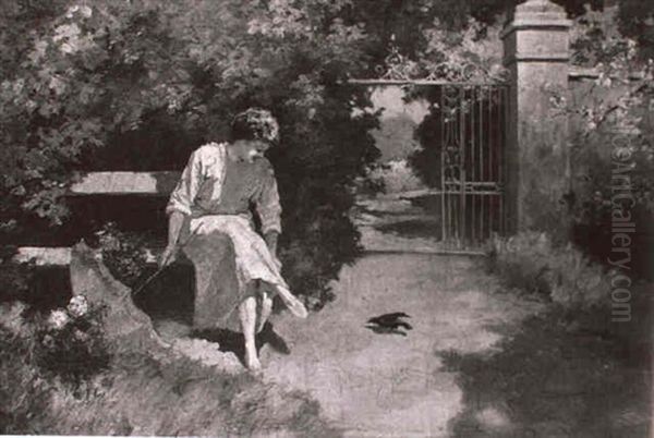 Sommer Im Park Oil Painting by Antal Neogrady