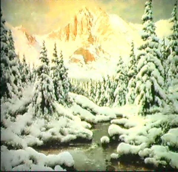 Winterlandschaft Oil Painting by Antal Neogrady