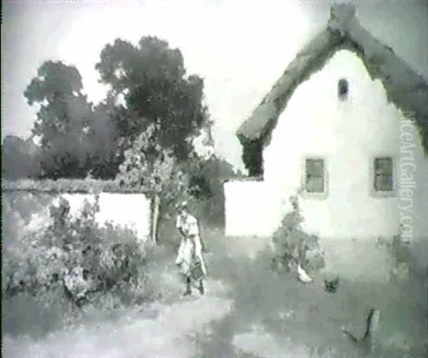 Gartenpflege Oil Painting by Antal Neogrady