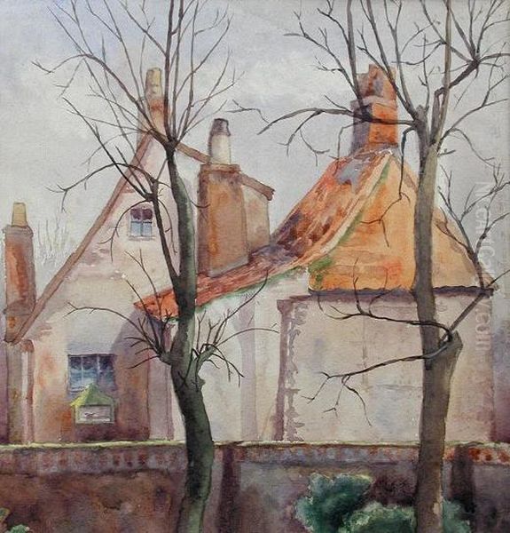 A Portfolio Of Views Of St Osyth; Romsey Abbey; Walberswick; Chichester Cathedral 1914 Oil Painting by Geoffrey Birkbeck