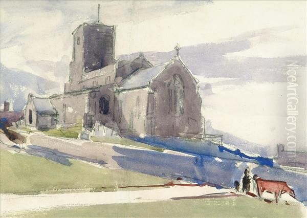 Landscape Withchurch Oil Painting by Geoffrey Birkbeck