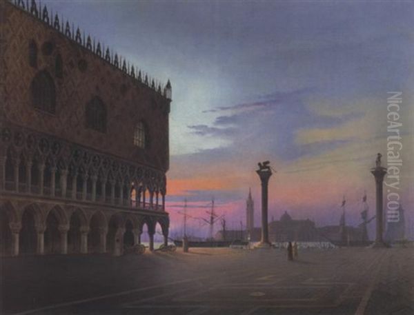 Dogenpalast Im Morgengrauen Oil Painting by Friedrich Nerly the Younger